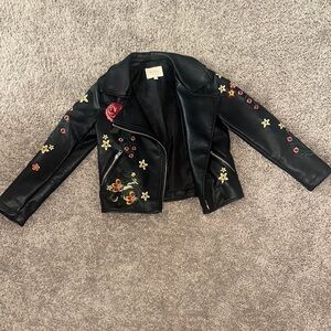 Hannah Banana Floral Leather Jacket (size 8/girls)